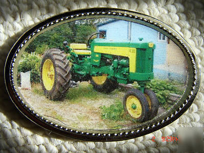 New john deere model 430 tractor epoxy belt buckle 