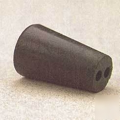 Plasticoid black rubber stoppers, two-hole 10-: 10-M292