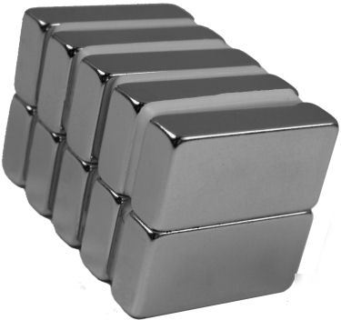 10 neodymium magnets 1 x 1/2 x 1/4 inch block N48 
