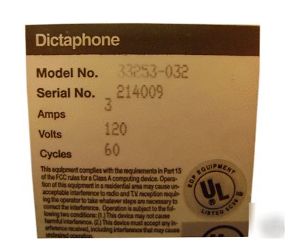 Dictaphone voice processor; model:33253-032