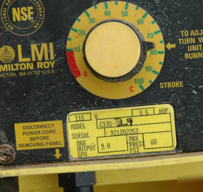 2 lmi milton roy C131-29 chemical metering pumps