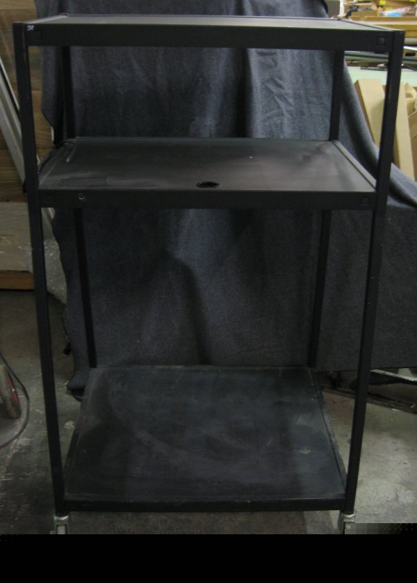 Bretford black cart metal wide base av stand on wheels