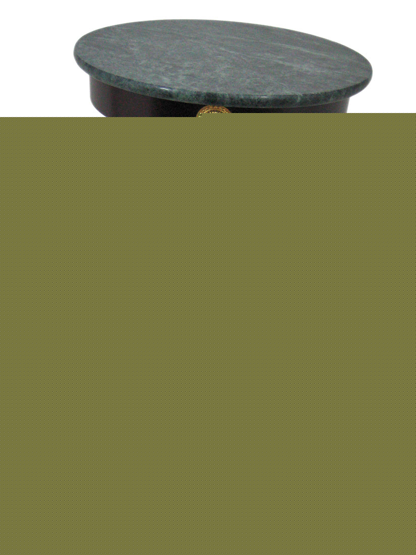 Green marble top wooden pedestal stand table 