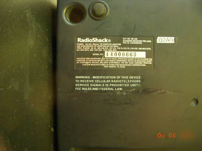 Radio shack pro-2052 1000 ch. police/fire/ems scanner