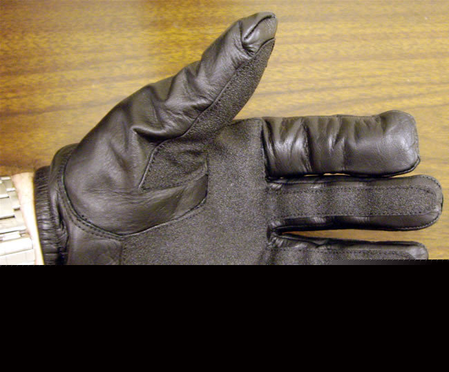 Kevlar lined police leather duty gloves w/ palm grip