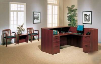 L shape receptionist waiting office desk #amber-r