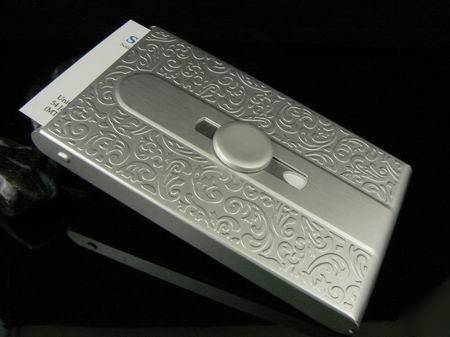 D030 silver automatic sliding business name card holder