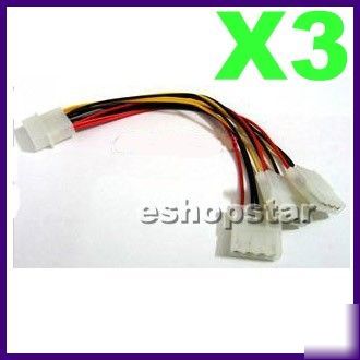 4PIN ide 1-to-3 y splitter extension power supply cable