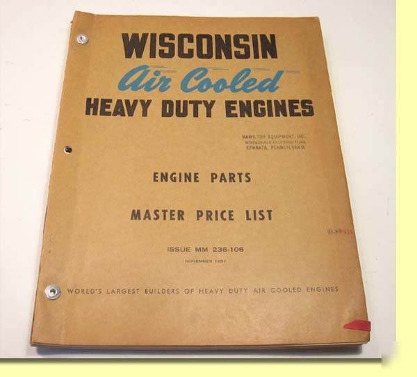 1957 wisconsin engine parts master price list