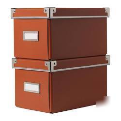 New ikea kassett cd boxes w/ lids 2PK orange