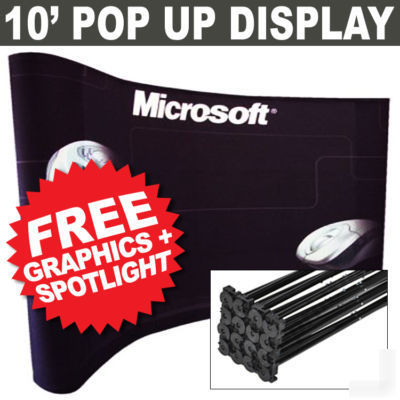 Trade show display booth 10' pop up display free prints