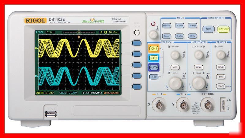 Dso 100MHZ/2-ch/1GSA/s oscilloscope rigol DS1102E