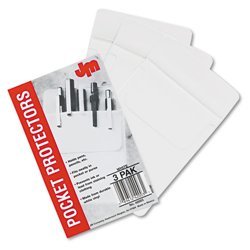 New pocket protectors, grained white vinyl, 3/pack (...