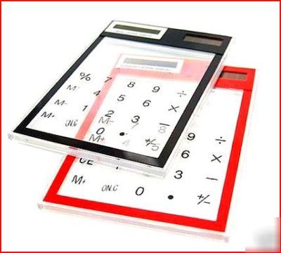 Solar powered - transparent touch pad calculator