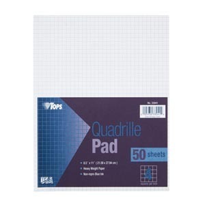 5 quadrille pads 4 squares/inch 8.5 x 11 250 sheets