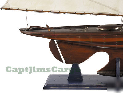 Lrg 5' antiqued yacht ironsides wooden model boat decor