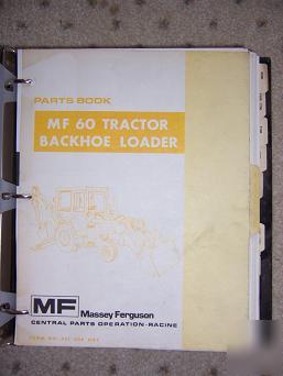 Massey ferguson 60 tractor backhoe loader parts book t