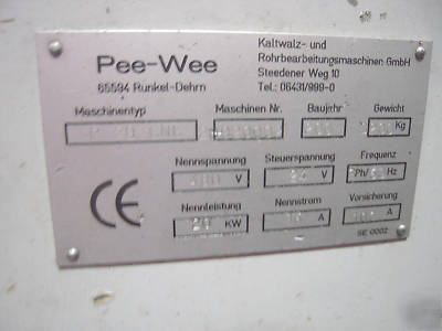 New pee wee P20 cnc thread roll former, 2002