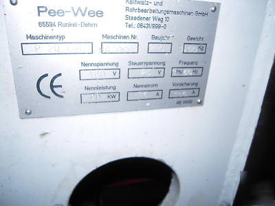 New pee wee P20 cnc thread roll former, 2002