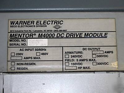 100 hp dc drive pkg. drive, reactor, contactor & fuses