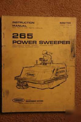 Tennant instruction maintenance manual book model 265