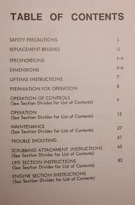 Tennant instruction maintenance manual book model 265