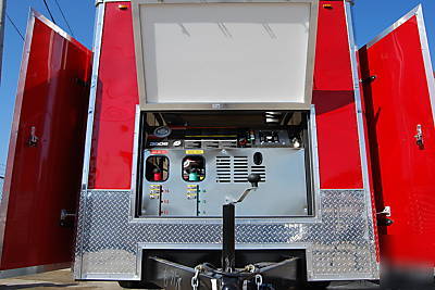 Enclosed trailer mounted pressure washer, hot, cold