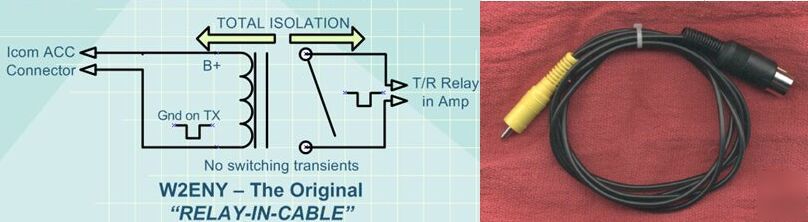 Icom pro ic-756, 746, 775, 765, 76, 735 amp relay cable