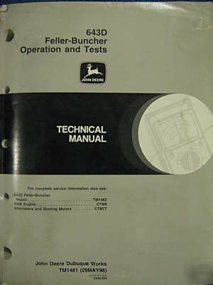 John deere 643D feller buncher o&t technical manual