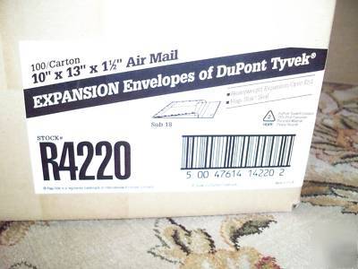 10 x 13 x 1-1/2 tyvek air mail envelopes dupont 100CT