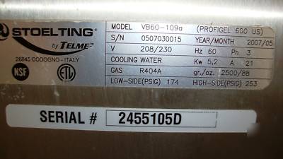 2007 stoelting VB60 vertical batch freezer amazing 
