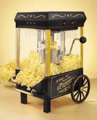Old fashioned kettle popcorn maker black