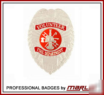 Volunteer fire department badge silver 3