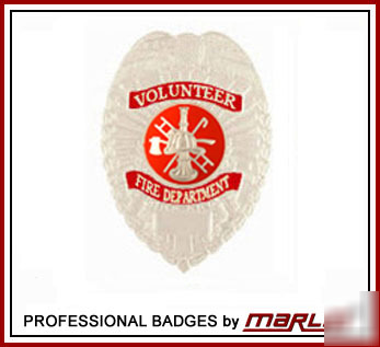 Volunteer fire department badge silver 3