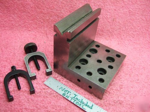 Angle plate fowler machinist hardened ground vee nice 