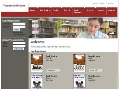 Book portal website includes free domain name 