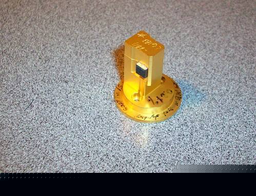 Spectra physics: laser test jig ~ mounted crystal 
