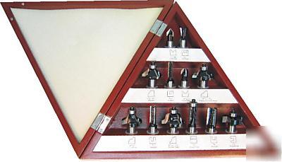 3 flutes,12 piece carbide tipped router bit set