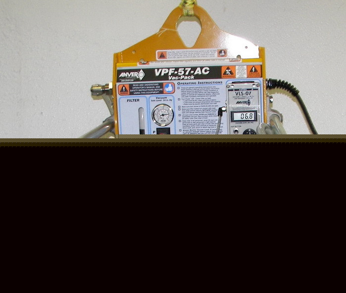 Hoist held vac-pack vpf-57-ac-QD1 box transport system 