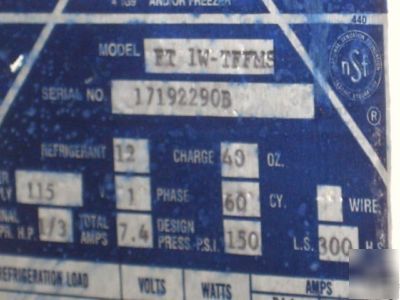 Jordan ft-1W-tffms ft-1W-tf fms lab refrigerator freeze