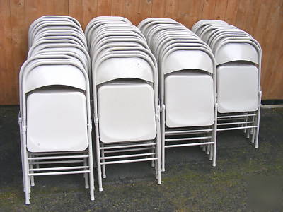 Lot of 61 commercial grade folding metal chairs used