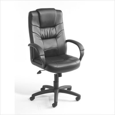 Boss office high-back executive chair in black leather