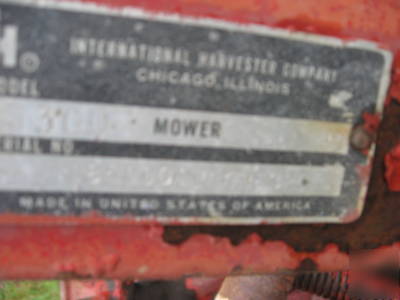 Ih sickle bar mower model # 1300
