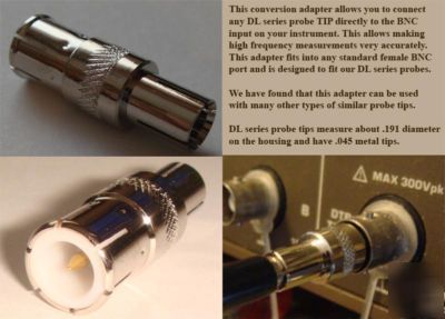 Scope meter bnc port adapter accepts probe tips for hf