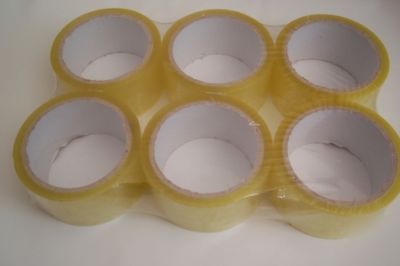 6 roll clear parcel sellotape packing tape 48MM x 50M