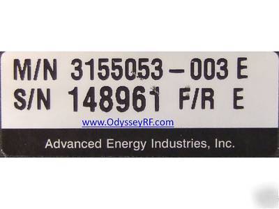 Advanced energy rfg-2000 rf generator - 1 yr warranty