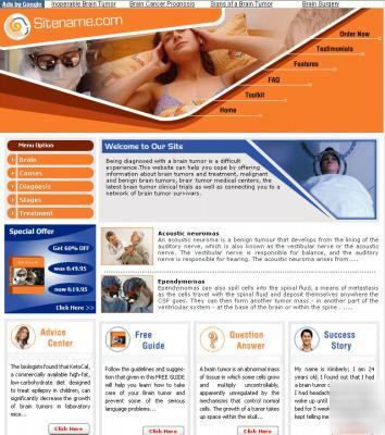 Brain tumor website for sale + adsense