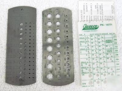 Starrett, brown & sharp and au-ve-co bolt/screw gauges