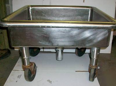 All stainless mobile silverware soak sink eagle MSS2424