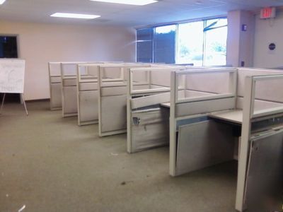 Cubicles assembly, re-fabric and fabric cleaning